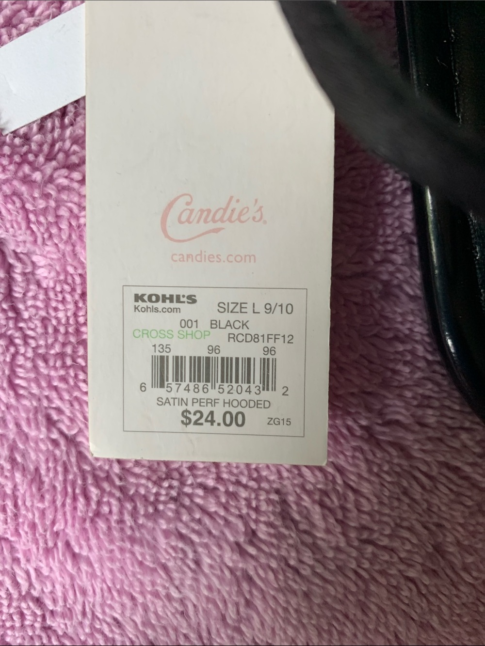 NWT Candie's Black Rhinestone T-Strap Sandals 9/10 L - Picture 4 of 4